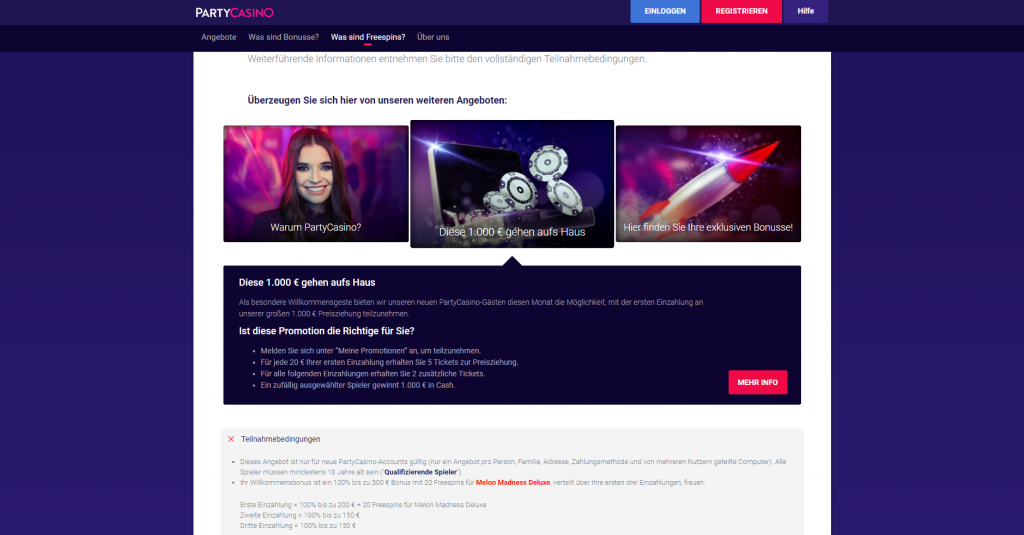 Party Casino Angebote